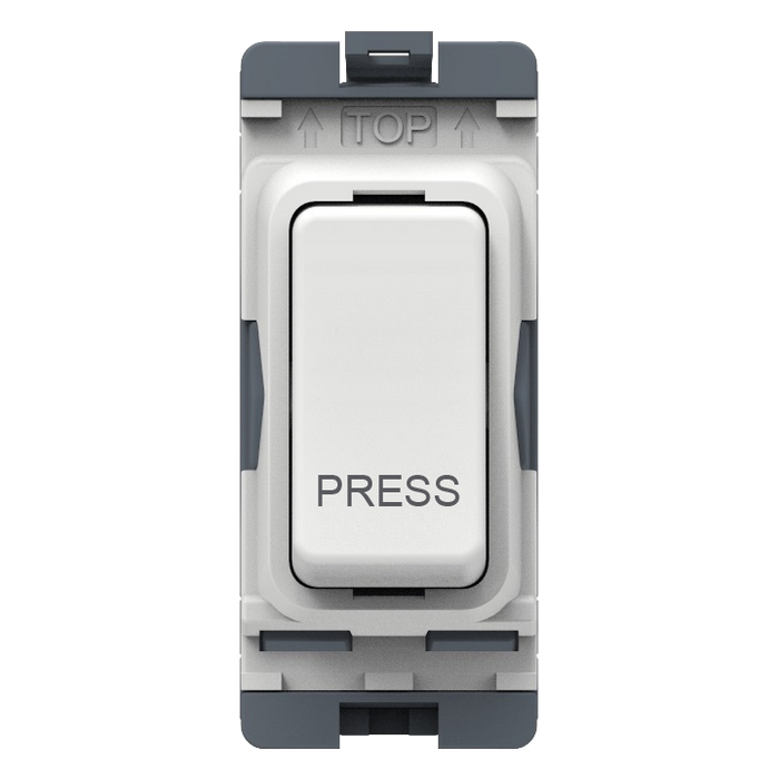 Caradok 20A 2Way Retractive Switch (Press) White Moulded
