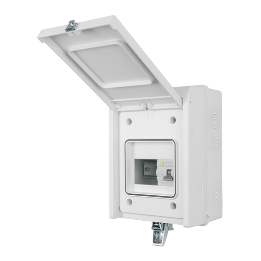 Scolmore GUEB563RCD3IP65 Consumer Unit Garage 5 Way Elucian Ip65 Metal Garage Unit With 63a Rccb (3 Free Ways)