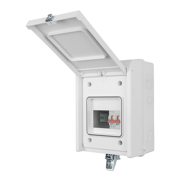 Scolmore GUEB5MS3IP65 Consumer Unit Garage 5 Way Elucian Ip65 Metal Garage Unit With 100a Mains Switch (3 Free Ways)