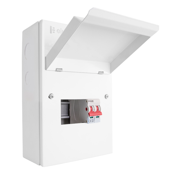 Scolmore GUEB5MS3 Consumer Unit Garage 5 Way Elucian Mini Metal Garage Unit With 100a Mains Switch (3 Free Ways)