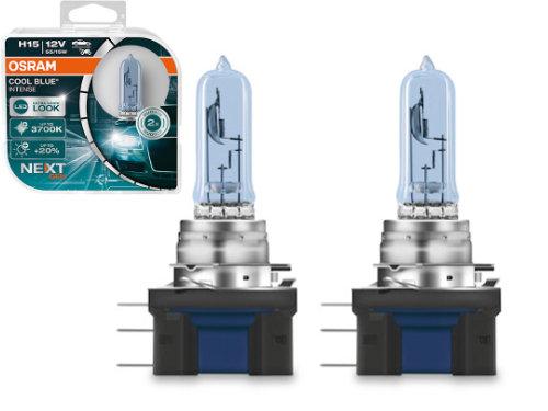 Osram 64176CBN-HCB up to 3700K Halogen Cool Blue Intense Next Gen 55/15W PGJ23t-1 H15 (715) 260/1350 lm 2 Halogen Bulbs