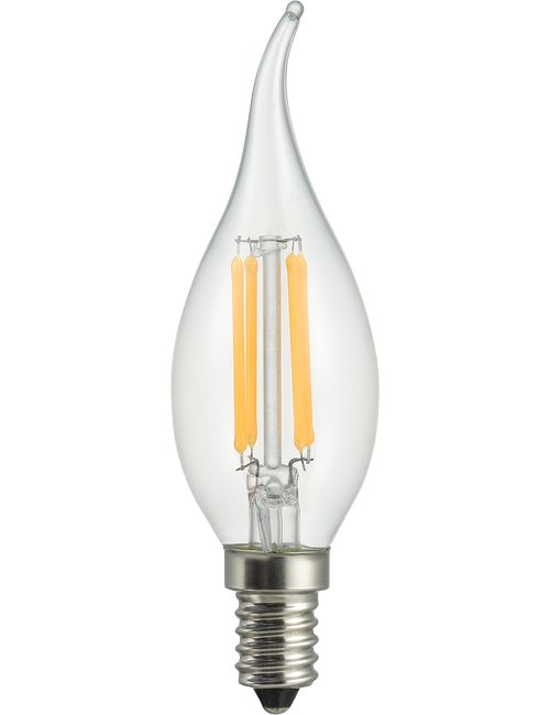 SPL LED E14 Fila Tip-Candle C35x120mm 230V 300Lm 3W 922 2200K AC Clear Non-Dim 2200K Non-Dimmable - 023850309