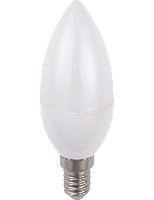 SPL LED E14 Candle C35x100mm 100-240V 400Lm 5W 3000K 830 160° AC/DC Opal Non-Dimmable 3150K Non-Dimmable - LB149140030