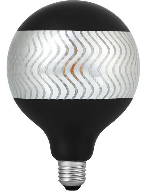SPL LED E27 Fila Laser Ripple G125x180mm 230V 120Lm 4W 2500K 925 360° AC Black Silver Dimmable 2500K Dimmable - LF023825402