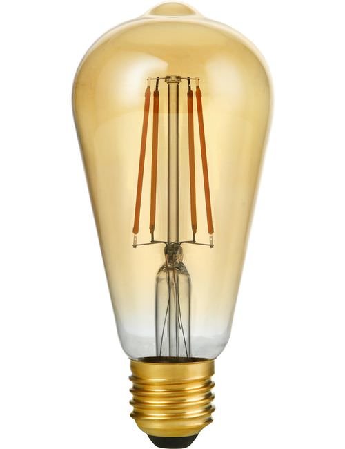 LED E27 Filament Rustika ST64x140mm 230V 640Lm 8W 2200K 922 360° AC Gold Dimmable