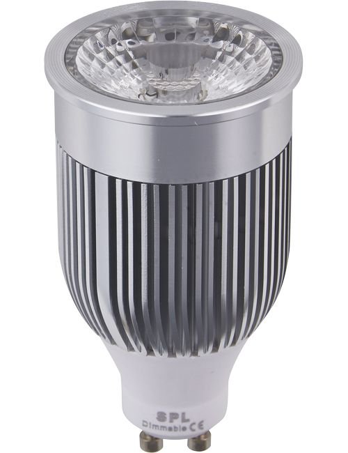 SPL LED GU10 MR16 PMMA 50x91mm 230V 520Lm 8W 2700K 827 38° AC Silver Dimmable 2700K Dimmable - 022738442-1