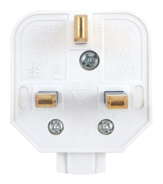 13 Amp Fused Tough Plug – White