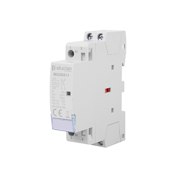 Scolmore MC20211 Contactor  2 Pole 1 Module 20a Contactor, 1 X Normally Open, 1 X Normally Closed Contacts