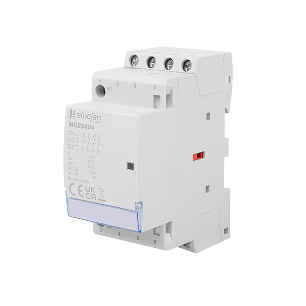 Scolmore MC25404 Contactor  4 Pole 2 Module 25a Contactor, 4 X Normally Closed Contacts