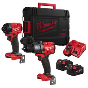 MILWAUKEE M18 FUEL POWER PACK - PERCUSSION DRILL - IMPACT DRIVER KIT - M18FPP2A3-502X
