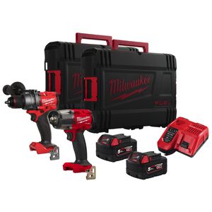 MILWAUKEE M18 FUEL PROMO POWER PACK - PERCUSSION DRILL - IMPACT WRENCH KIT - M18FPP2F3-502X