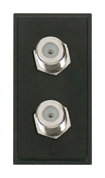 Scolmore MM406BK Twin Female Satellite Module (F to F Connection) - Black