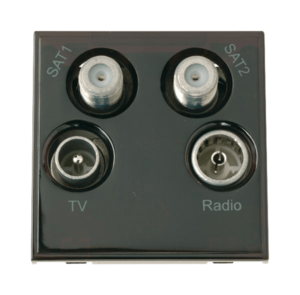 Scolmore MM440BK Quad TV,  Radio,  Sat 1 And Sat 2 - Black