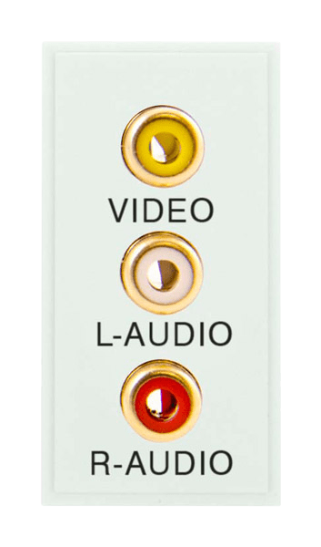 Scolmore MM491WH 25 x 50mm Triple RCA Module With Screw Terminals - Polar White