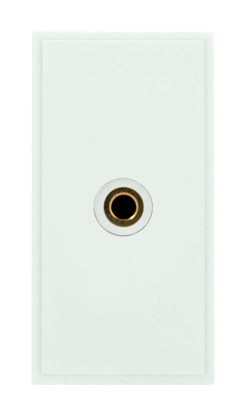 Scolmore MM496WH 25 x 50mm 3.5mm Audio Jack Module With Fly-Lead - Polar White