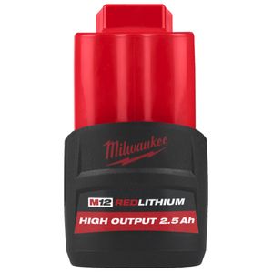 MILWAUKEE M12 RED LITHIUM HIGH OUTPUT 2.5 AH BATTERY PACK - M12HB2.5