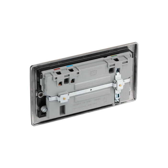 BG Nexus NBN22UAC30B Black Nickel 13A Switched USB Socket with Type A & Type C 4.2A - DISCONTINUED
