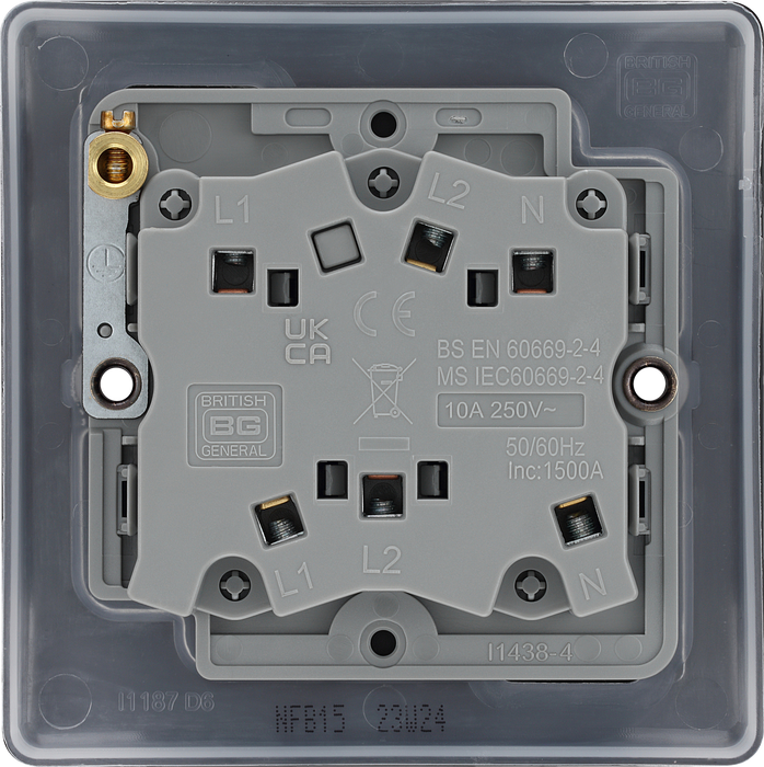 BG Nexus NFB15 Metal Fan Isolator Switch TP 10A - Matt Black + Black Rocker