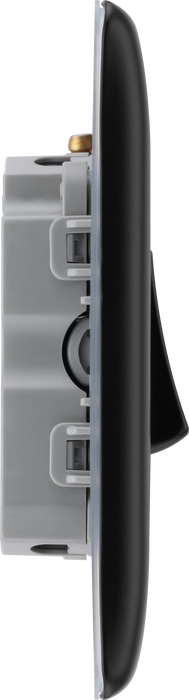 BG Nexus NFB15 Metal Fan Isolator Switch TP 10A - Matt Black + Black Rocker