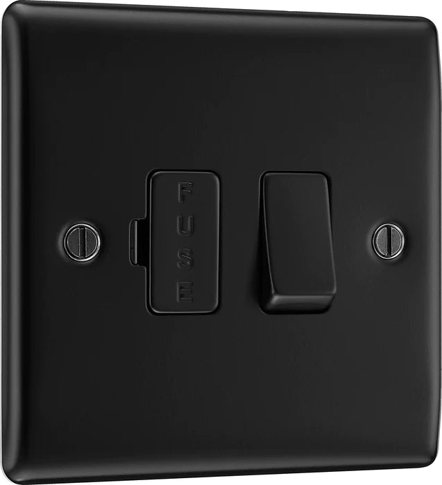 BG Nexus NFB50 Matt Black 13A Fused Switched Connection Unit