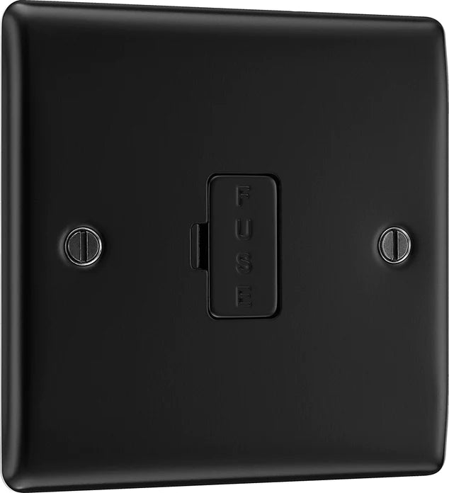 BG Nexus NFB54 Matt Black 13A Unswitched Fused Connection Unit