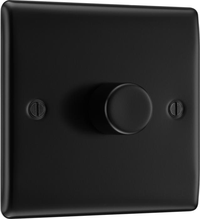 BG Nexus NFB81 Matt Black 1 Gang 2 Way Push LED Dimmer