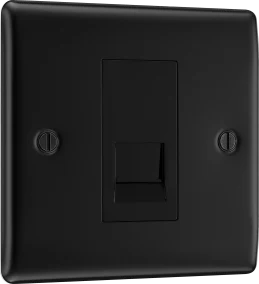 BG Nexus NFBBTM1 Matt Black Single Gang Master Telephone Socket - Screw Type