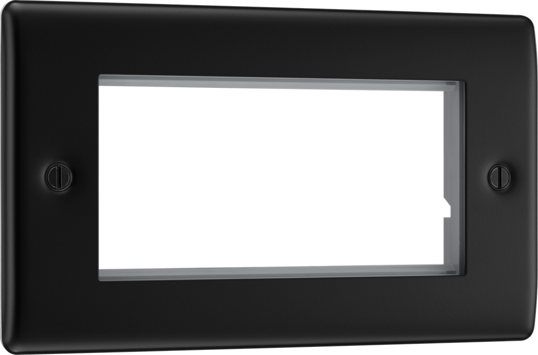 BG Nexus NFBEMR4 Matt Black 4 Module  Front Plate (100 X 50mm)