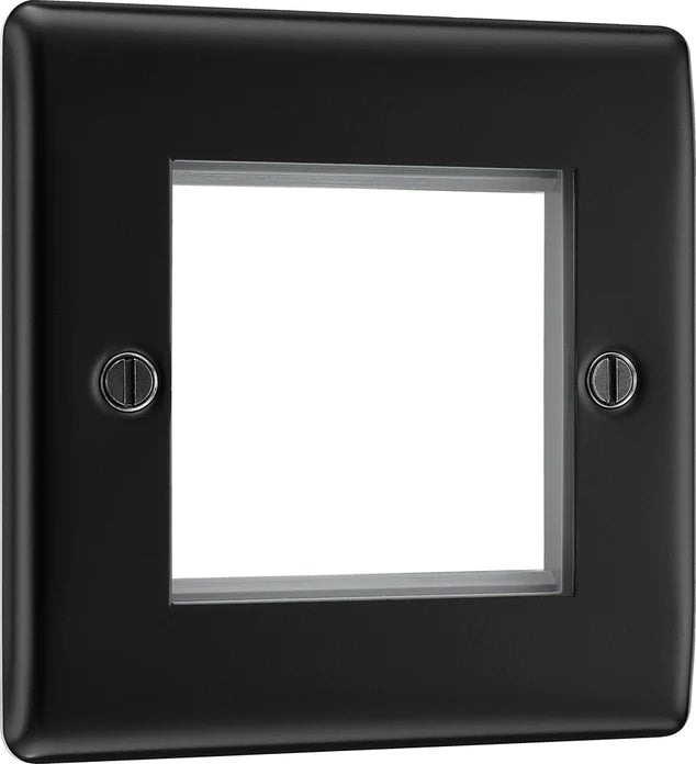 BG Nexus NFBEMS2 Matt Black 2 Module  Front Plate (50 X 50)
