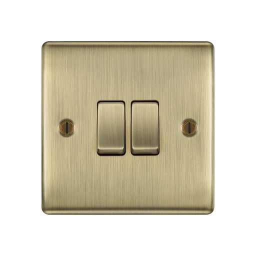 BG Nexus NAB42 Metal Antique Brass 10AX 2 Gang 2 Way Switch Bg Nexus Metal - Antique Brass BG - Sparks Warehouse