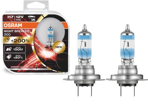 Osram 64210NB200-HCB  PX26d   55W H7 (499) NIGHT BREAKER 200 2 Halogen Bulbs