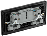 BG Evolve - PCDMB22B 2 Gang Matt Black Switched Screwless 13amp Plug Socket BG - Evolve - Screwless Matt Black BG - Sparks Warehouse