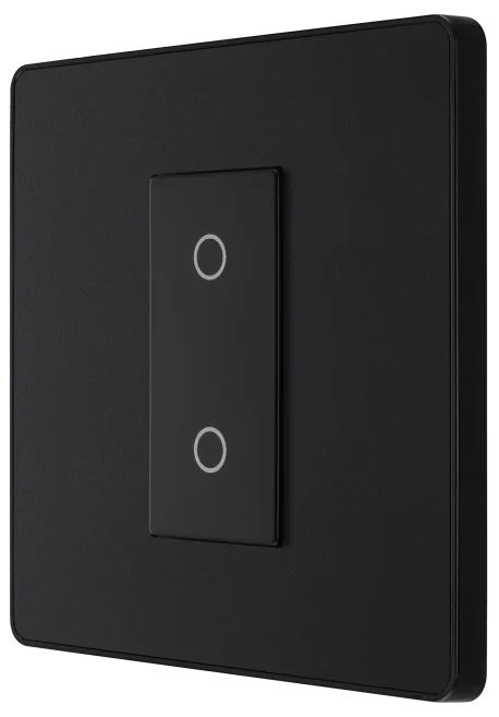 BG Evolve - PCDMBTDS1B - Matt Black (Black) 200W Single Touch Dimmer Switch, 2-Way Secondary BG - Evolve - Screwless Matt Black BG - Sparks Warehouse