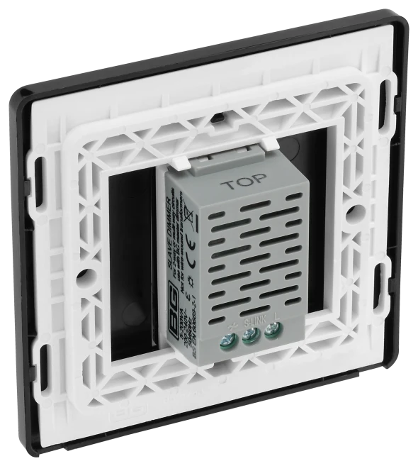 BG Evolve - PCDMBTDS1B - Matt Black (Black) 200W Single Touch Dimmer Switch, 2-Way Secondary BG - Evolve - Screwless Matt Black BG - Sparks Warehouse