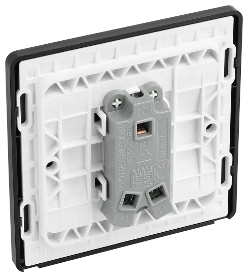 BG Evolve - PCDSB12B - Brushed Brass (Black) Single Light Switch, 20A 16AX, 2 Way BG - Evolve - Screwless Brushed Brass BG - Sparks Warehouse