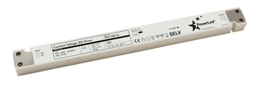 PLV-100-12 100W 12v Slimline Non Dim LED Driver POWERLED - Easy Control Gear
