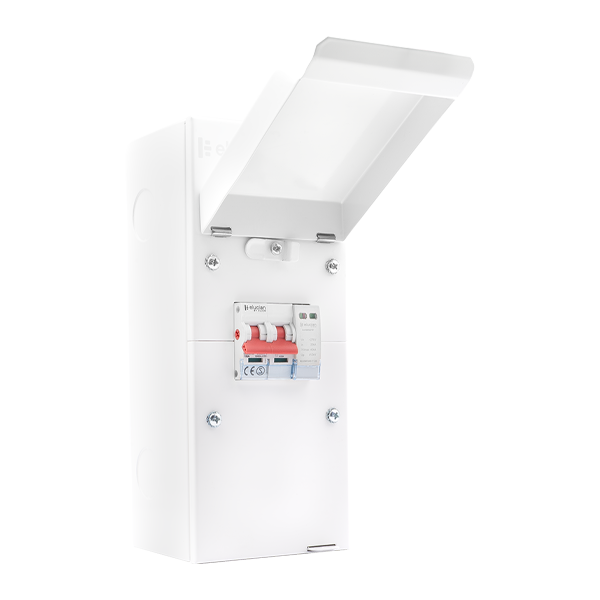 Scolmore RECEB3MSSP Rec Unit  3 Way Elucian Metal Rec Unit With 100a Mains Switch & 2 Pole 18mm Spd