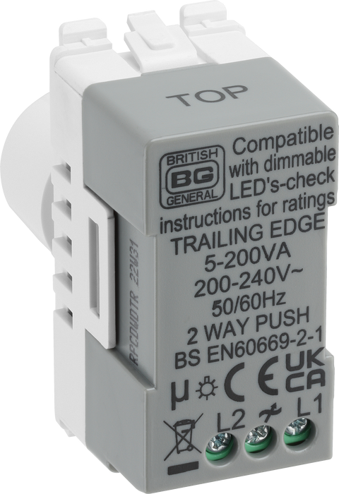 Bg Evolve RPCDWDTR Grid Dimmer 2 way - White