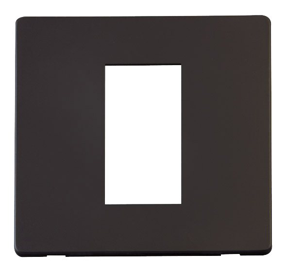 Scolmore SCP310BK 1 Gang Plate Single Media Module Cover Plate - Black