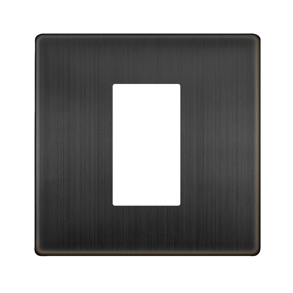 Scolmore SCP310BZ 1 GANG NEW MEDIA 1 APERTURE COVER PLATE - MATT BRONZE