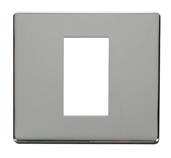 Scolmore SCP310CH 1 Gang Plate Single Media Module Cover Plate - Chrome