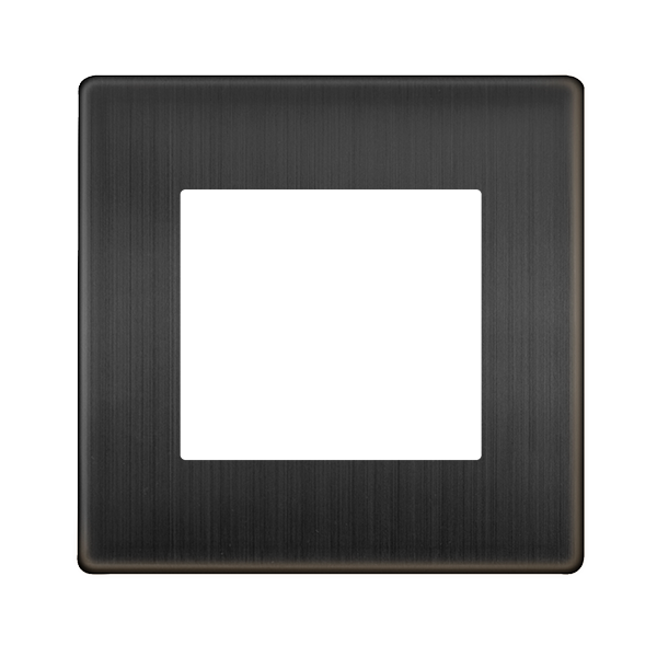 Scolmore SCP311BZ 1 GANG NEW MEDIA 2 APERTURE COVER PLATE - MATT BRONZE