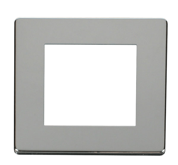 Scolmore SCP311CH 1 Gang Plate Twin Media Module Cover Plate - Chrome