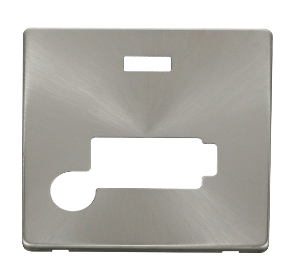 Scolmore SCP353BS Conn. Unit With Flex Outlet & Neon (Lockable) Cover Plate - Br. Stainless