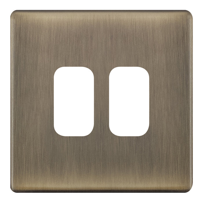 Selectric 2 Aperture Modular Grid Plate – 5M-PLUS – Antique Brass