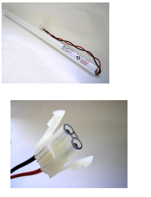 6/400LAHT-B-AMP 7.2V 6 Cell NI-MH Stick with Amp Connector Emergency Batteries Easy Control Gear - Easy Control Gear