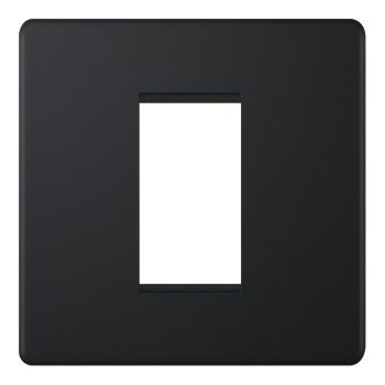 Selectric 5M-Plus Matt Black 1 Gang Euro Plate with Single Aperture