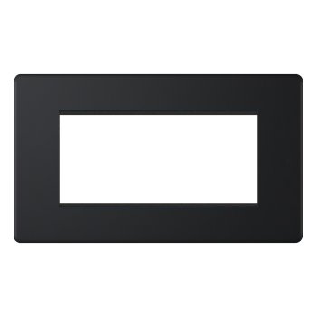 Selectric 5M-Plus Matt Black 2 Gang Euro Plate with Quad Aperture