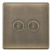 Selectric 5M-Plus Antique Brass 2 Gang 5-100W 2 Way Dimmer Switch
