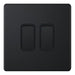 Selectric 5M-Plus Matt Black 2 Gang 10A 2 Way Switch with Black Insert
